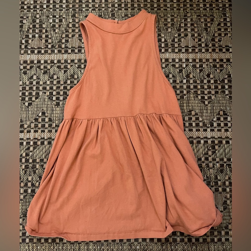 Free People Rust Sleeveless Gathered Tank